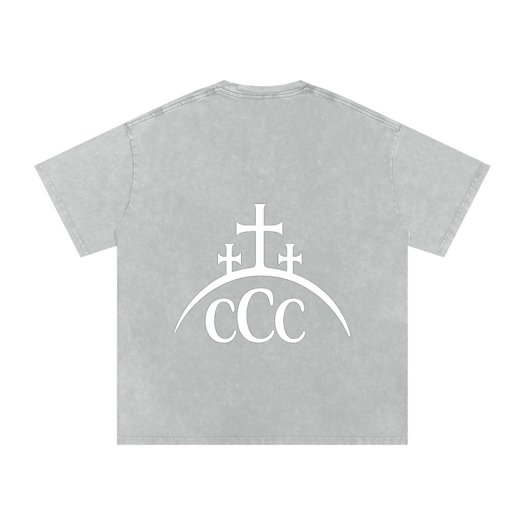 CCC Unisex Snow Washed Oversized Cotton T-Shirt