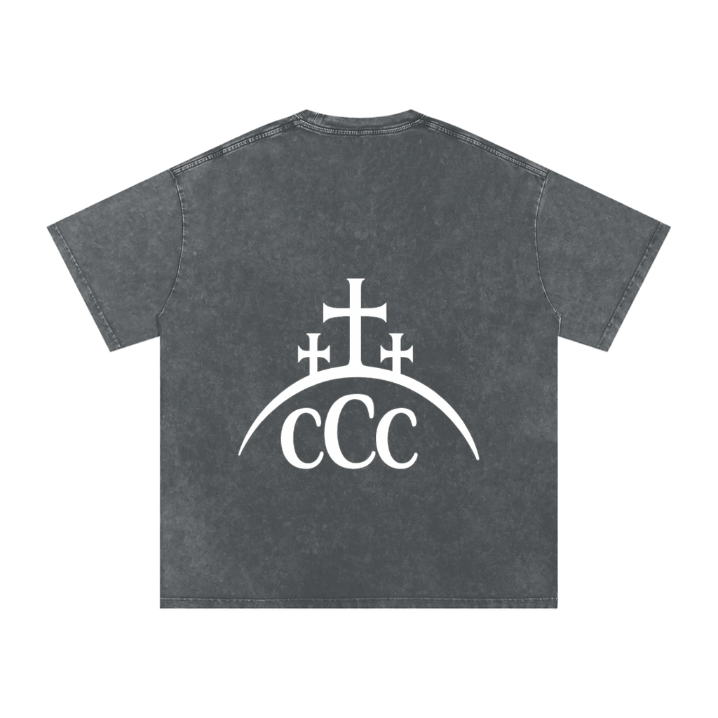 CCC Unisex Snow Washed Oversized Cotton T-Shirt
