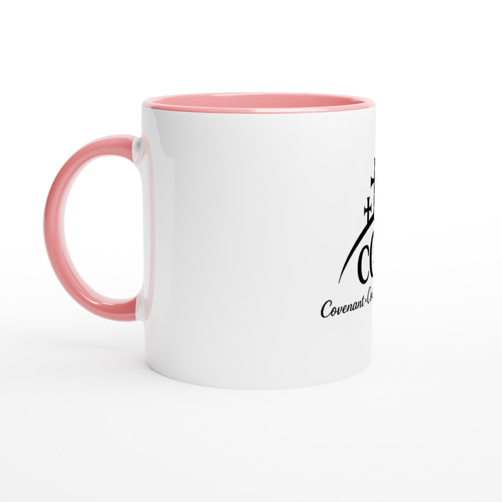 White 11oz Ceramic Mug with Color Inside