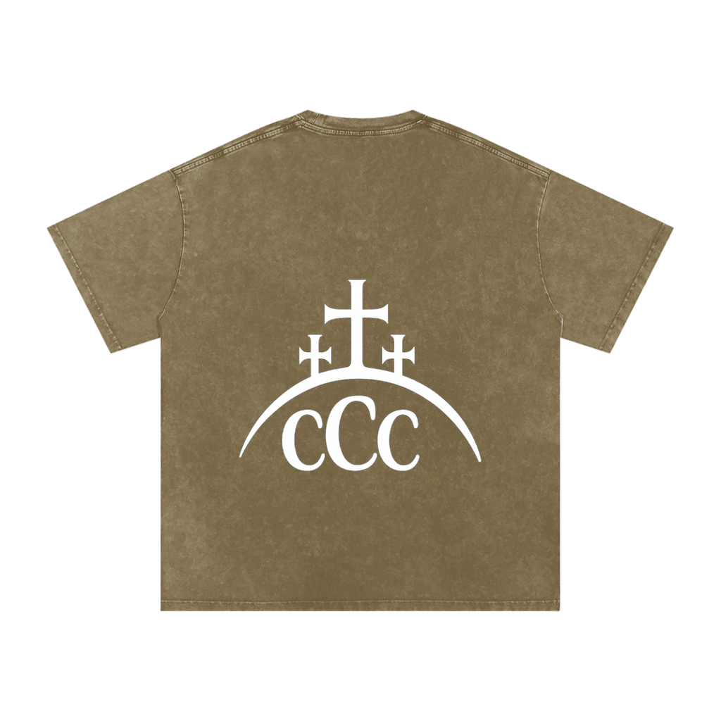 CCC Unisex Snow Washed Oversized Cotton T-Shirt