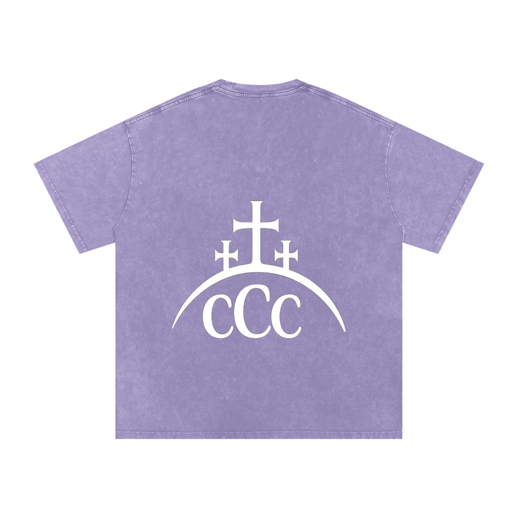 CCC Unisex Snow Washed Oversized Cotton T-Shirt